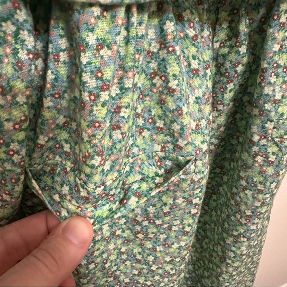 FRNCH Talia Romper Sage Medium Like New cotton cottagecore - Picture 10 of 10